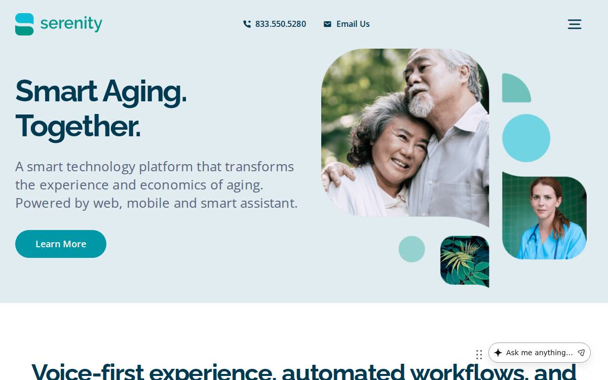 Serenitysmart website preview