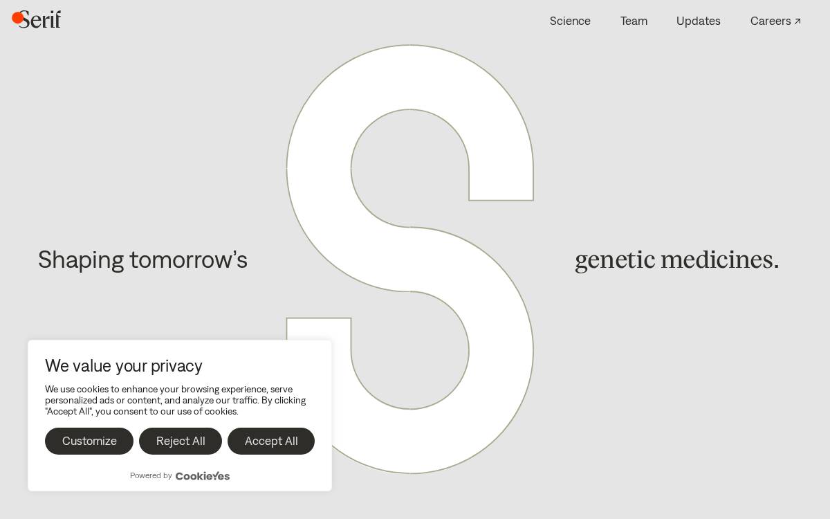 Serif Biomedicines website preview