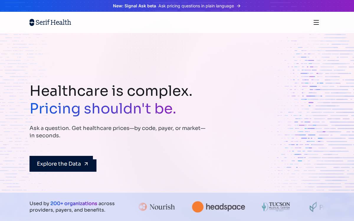 Serif Health website preview