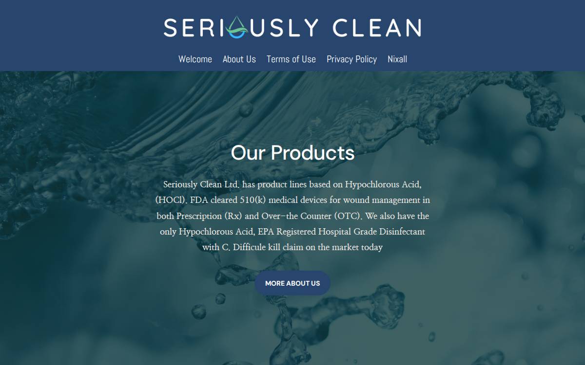 Seriously Clean website preview