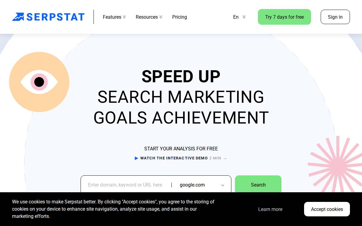 Serpstat website preview
