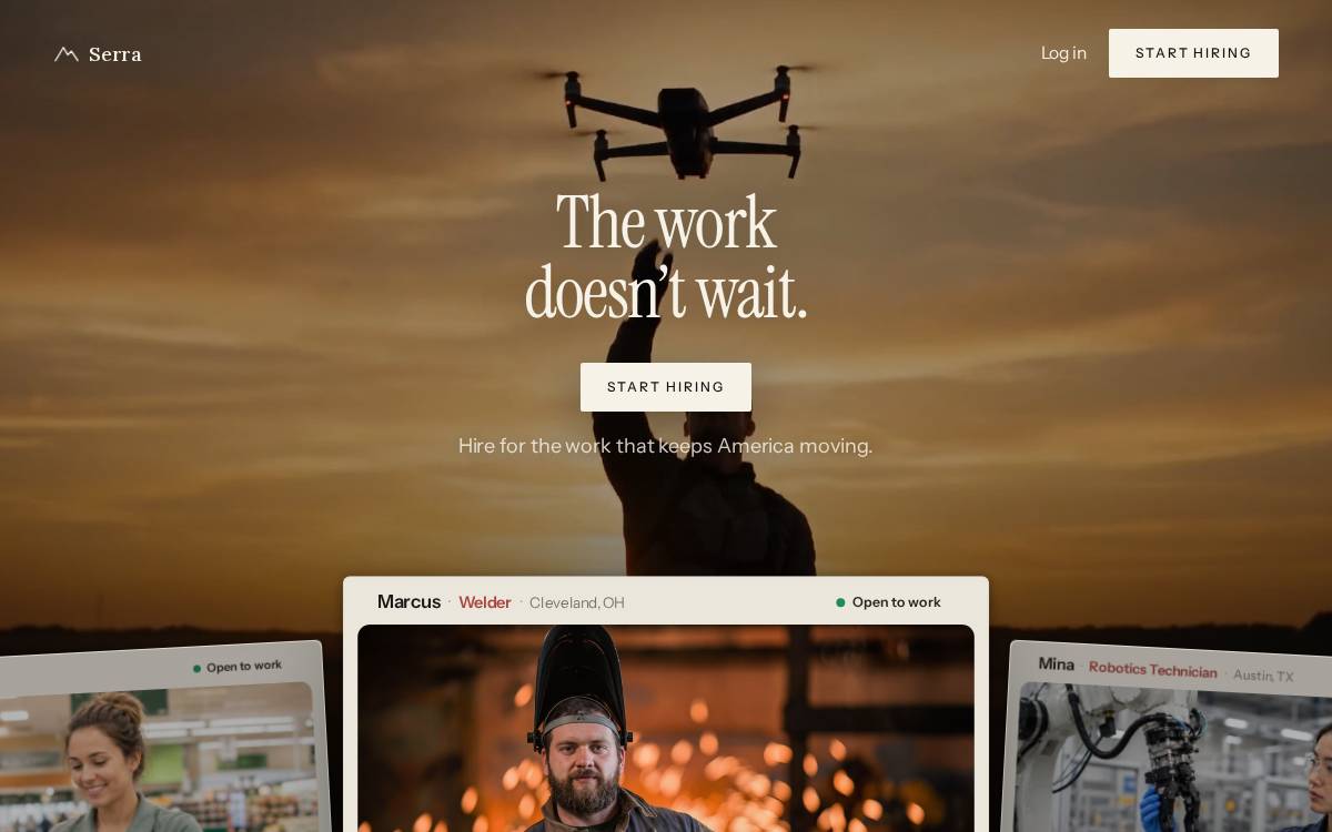 Serra website preview