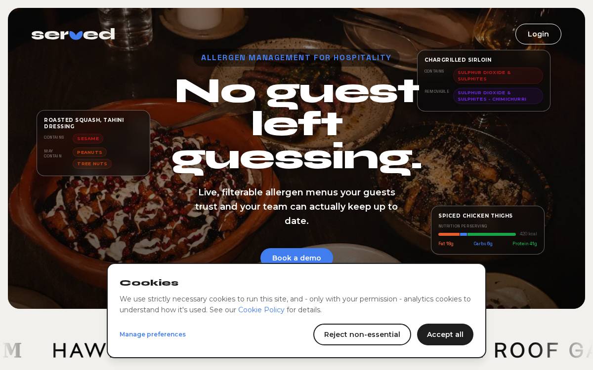 Served website preview