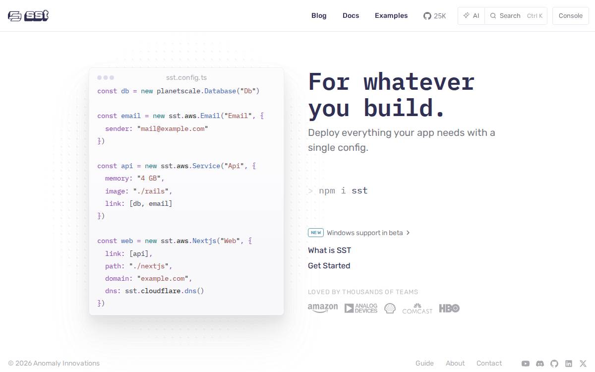 Serverless Stack website preview