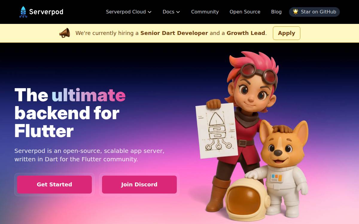 Serverpod website preview