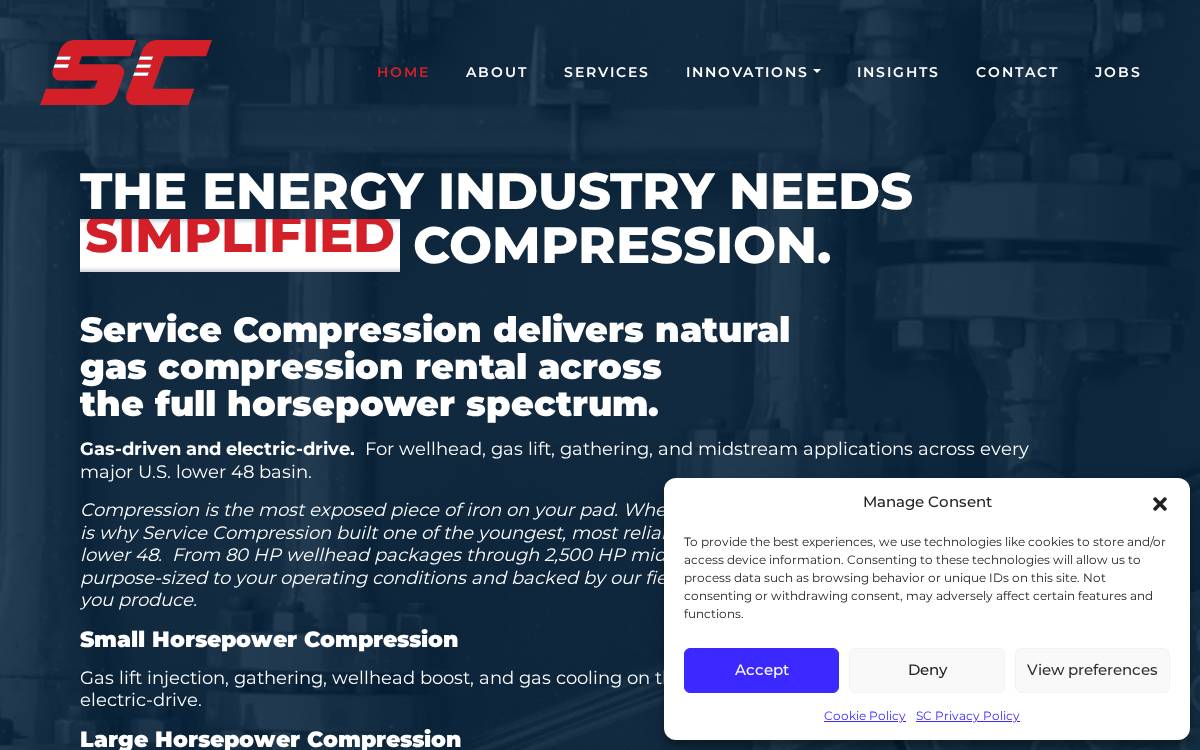 Service Compression website preview