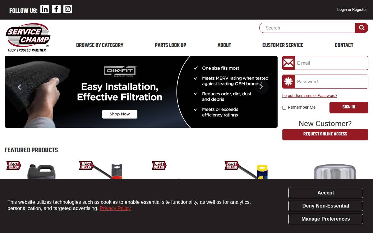 Service Champ website preview
