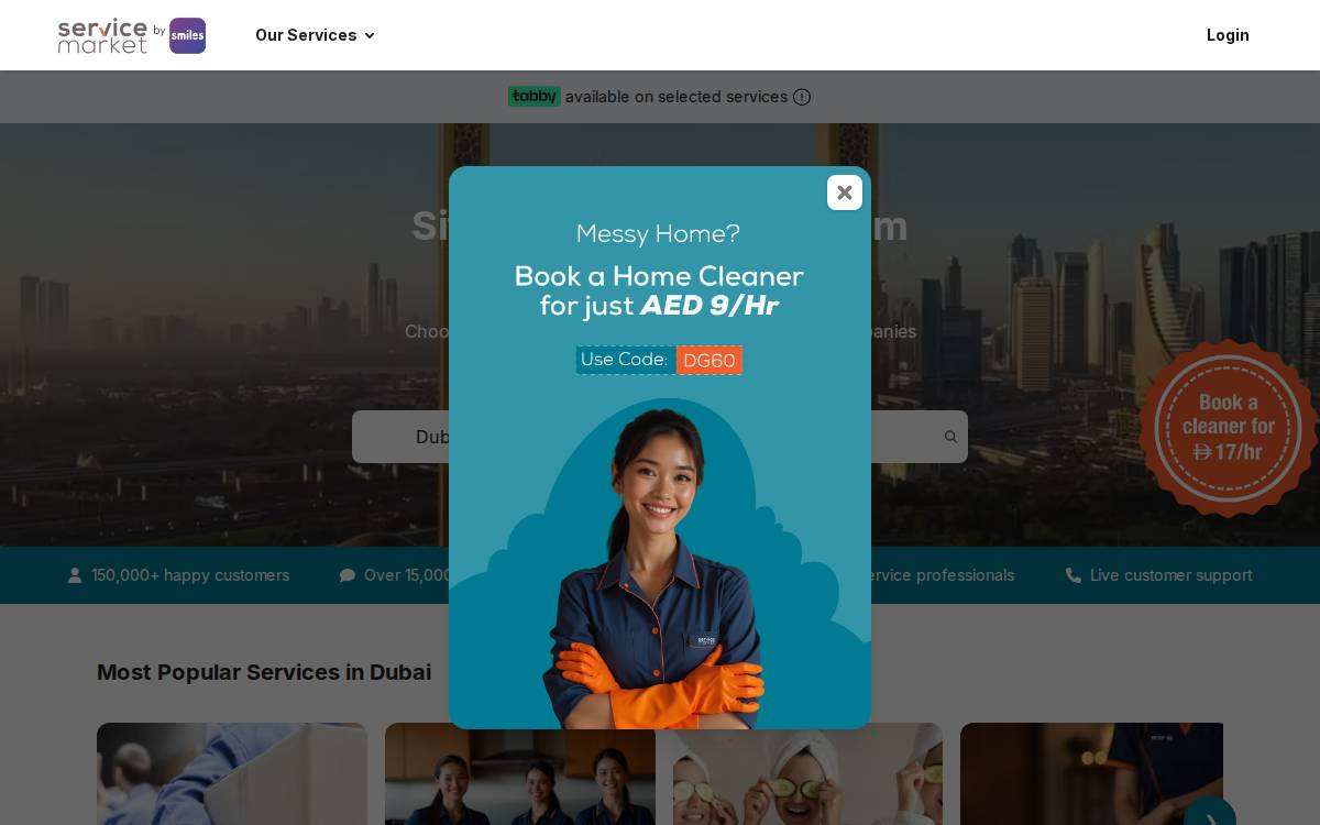Servicemarket website preview