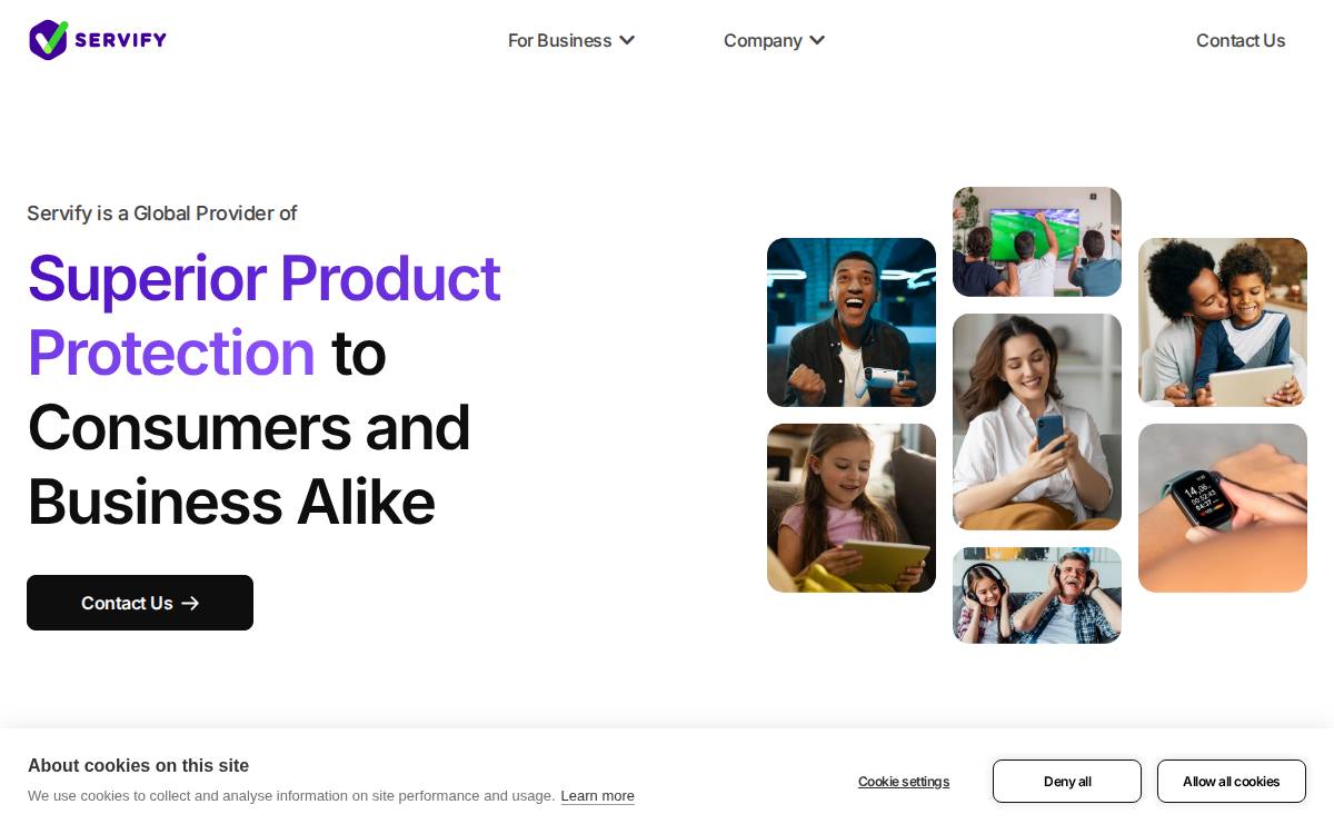 Servify website preview
