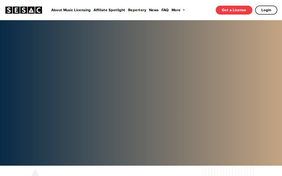 SESAC website preview