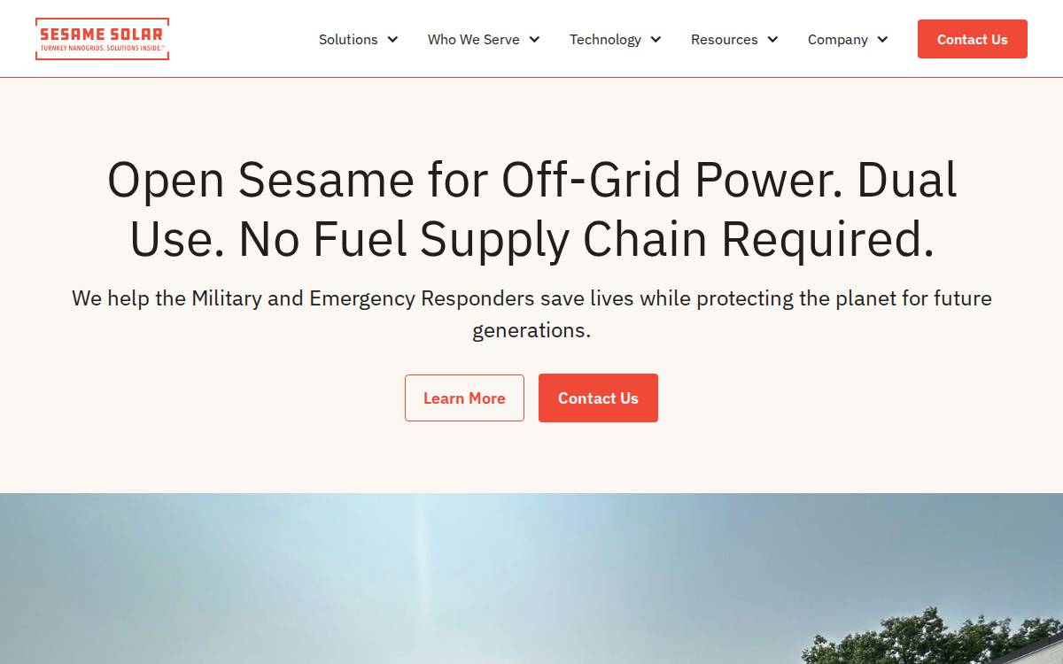SESAME SOLAR, INC. website preview