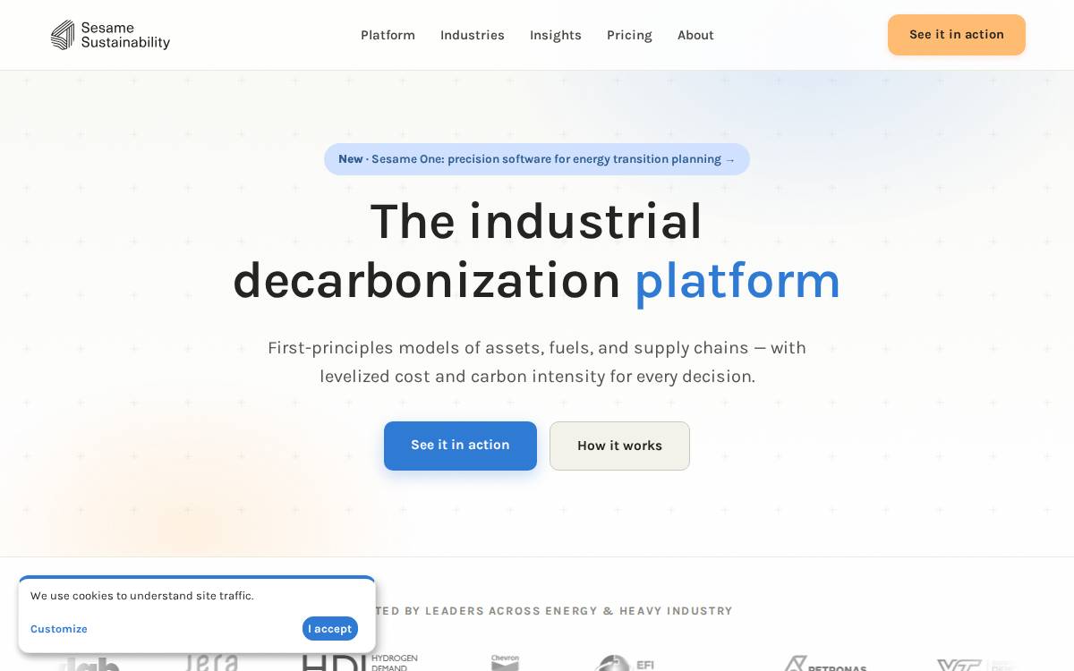 Sesame Sustainability website preview