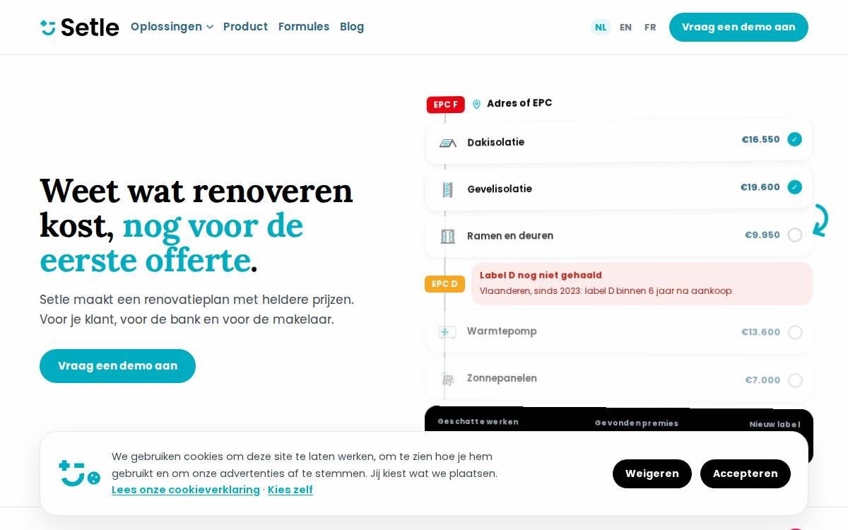 Setle website preview