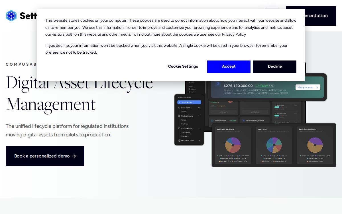 SettleMint website preview