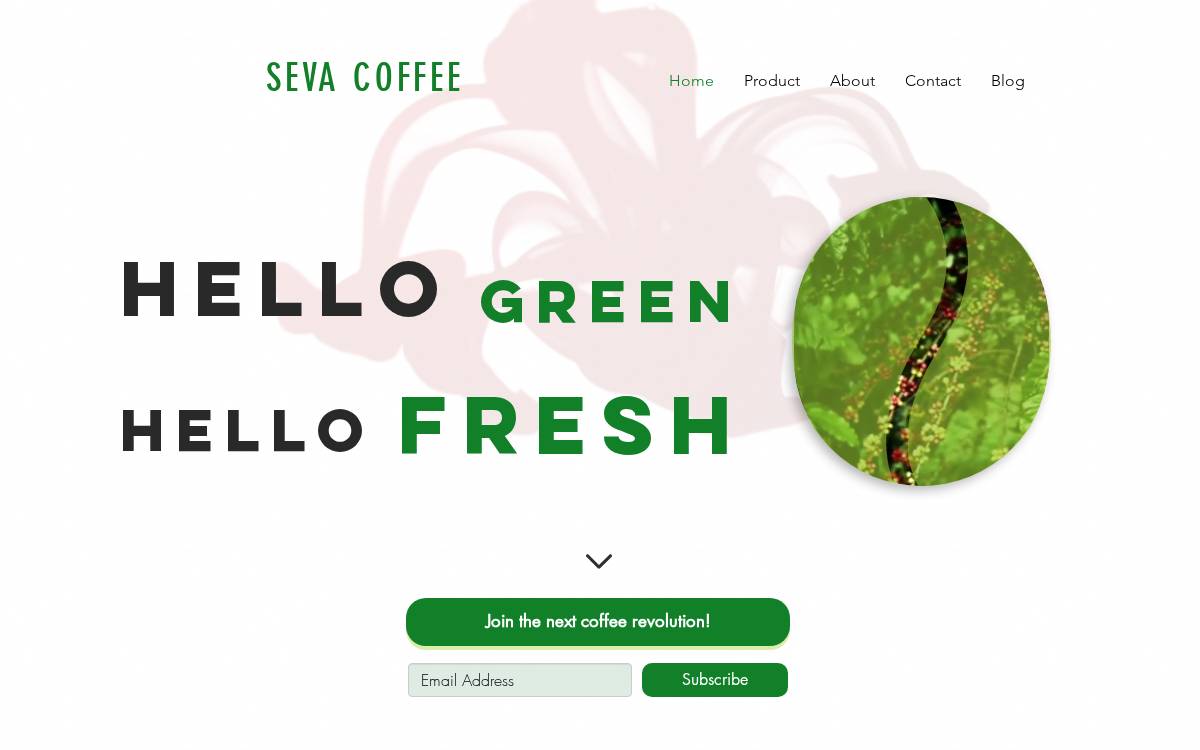 Seva Coffee website preview
