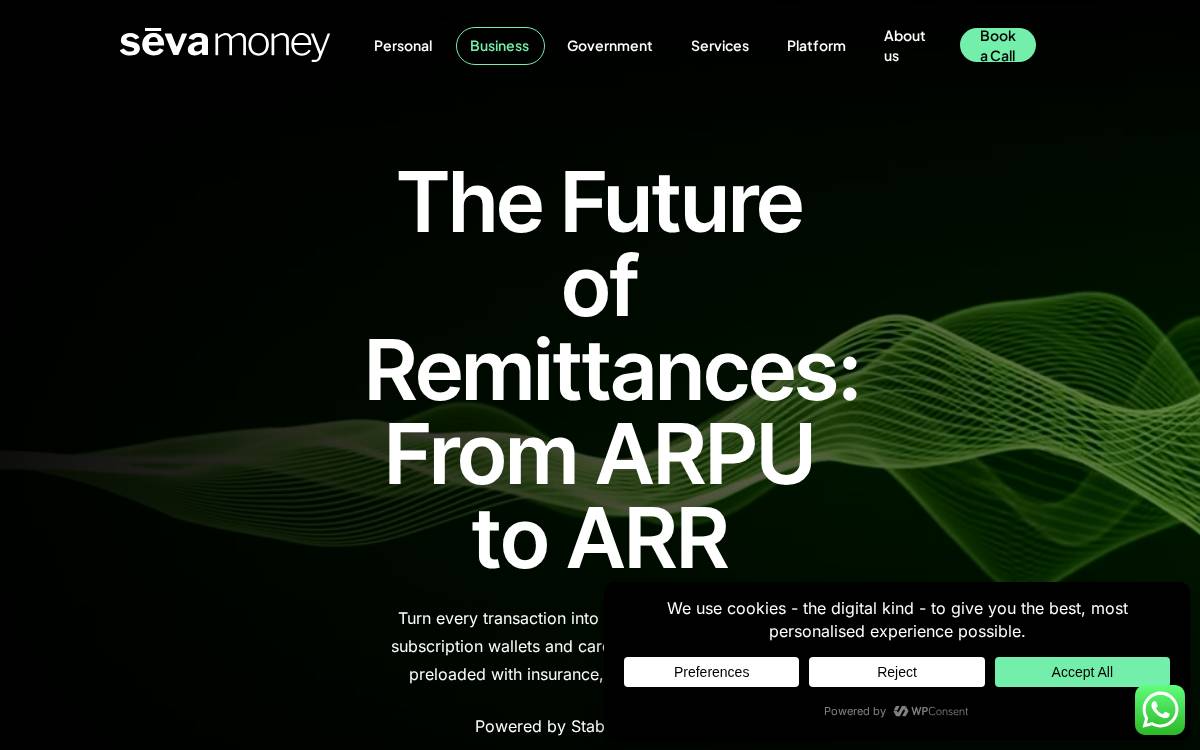 Sevamoney website preview