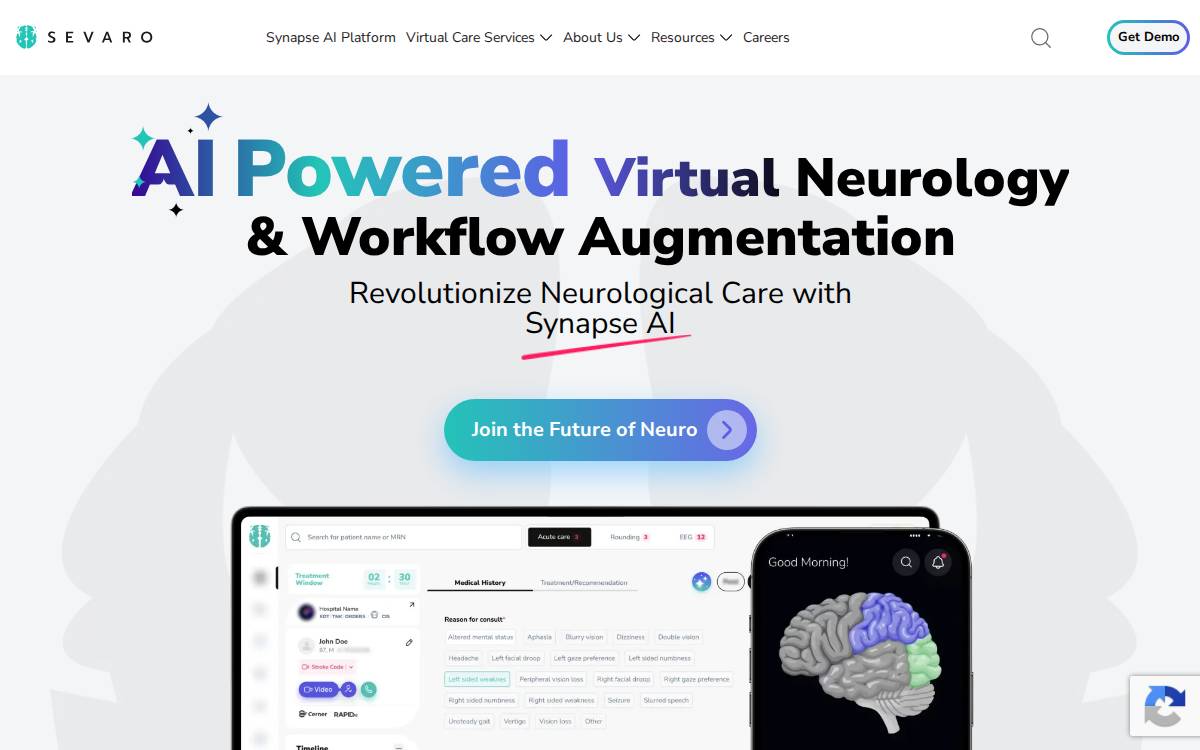 Sevaro website preview