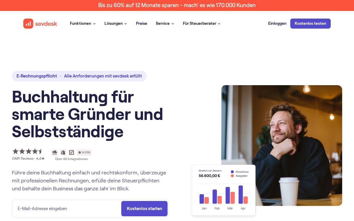 sevDesk website preview