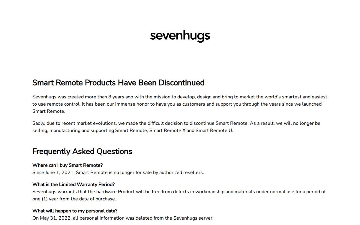 Sevenhugs website preview