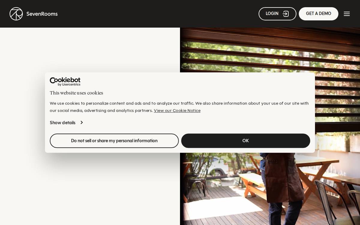 SevenRooms website preview