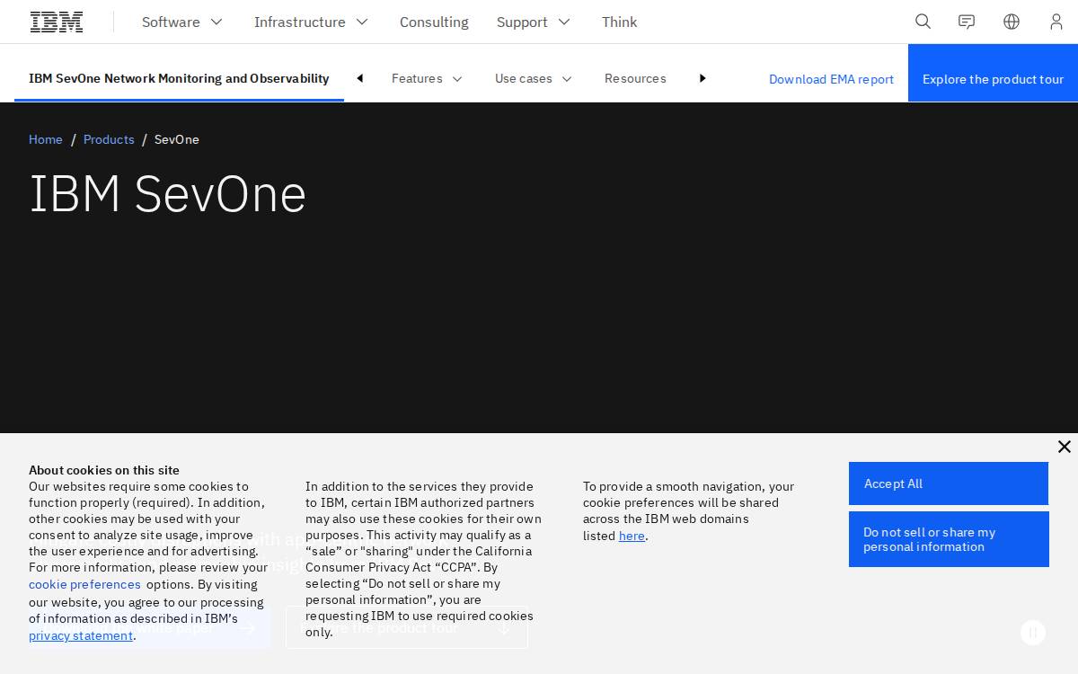 SevOne website preview