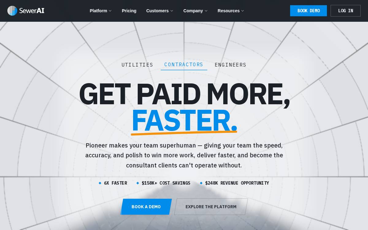 SewerAI website preview