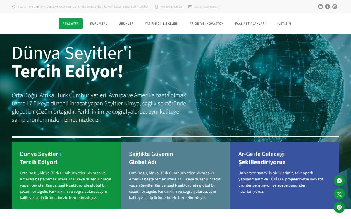 Seyitler Kimya website preview