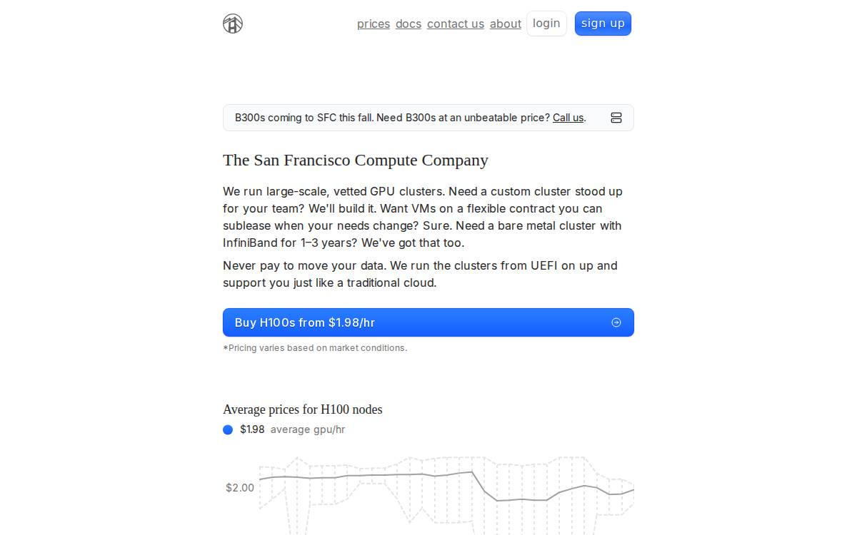SF Compute website preview