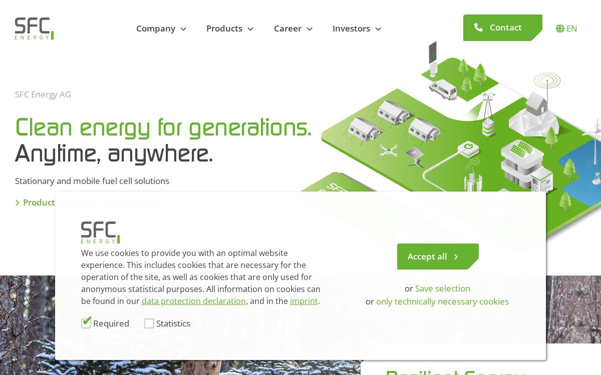 SFC Energy website preview