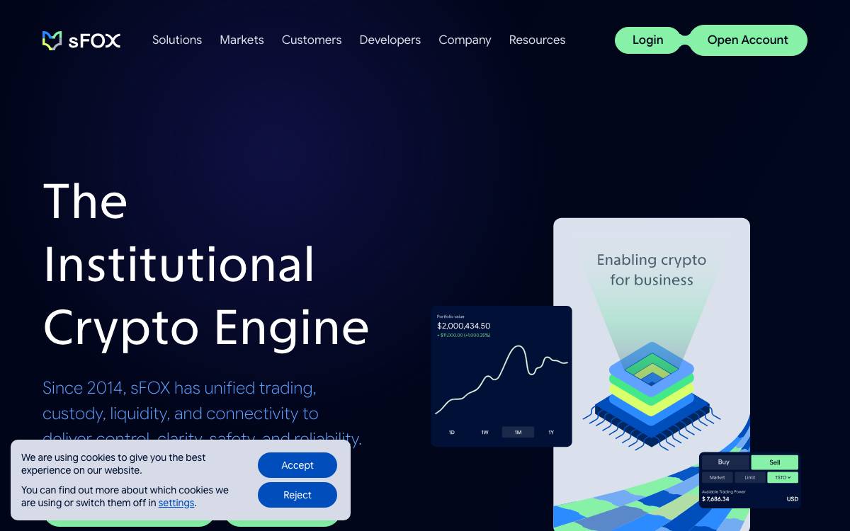 SFOX website preview