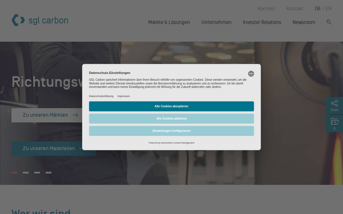 SGL Carbon SE website preview