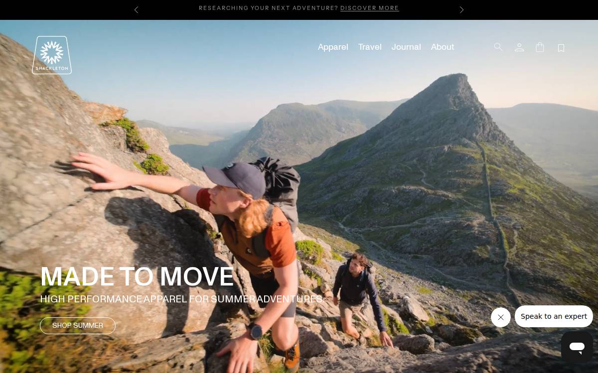 Shackleton website preview