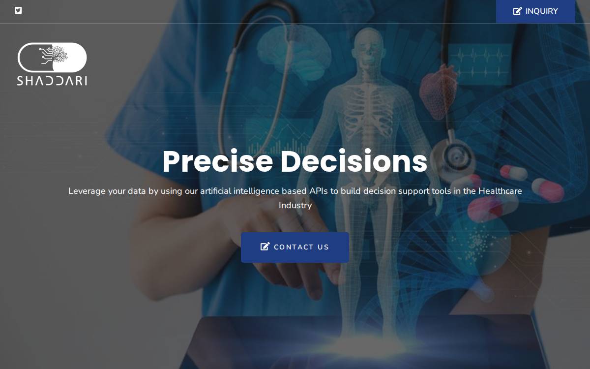 Shaddari Inc. website preview