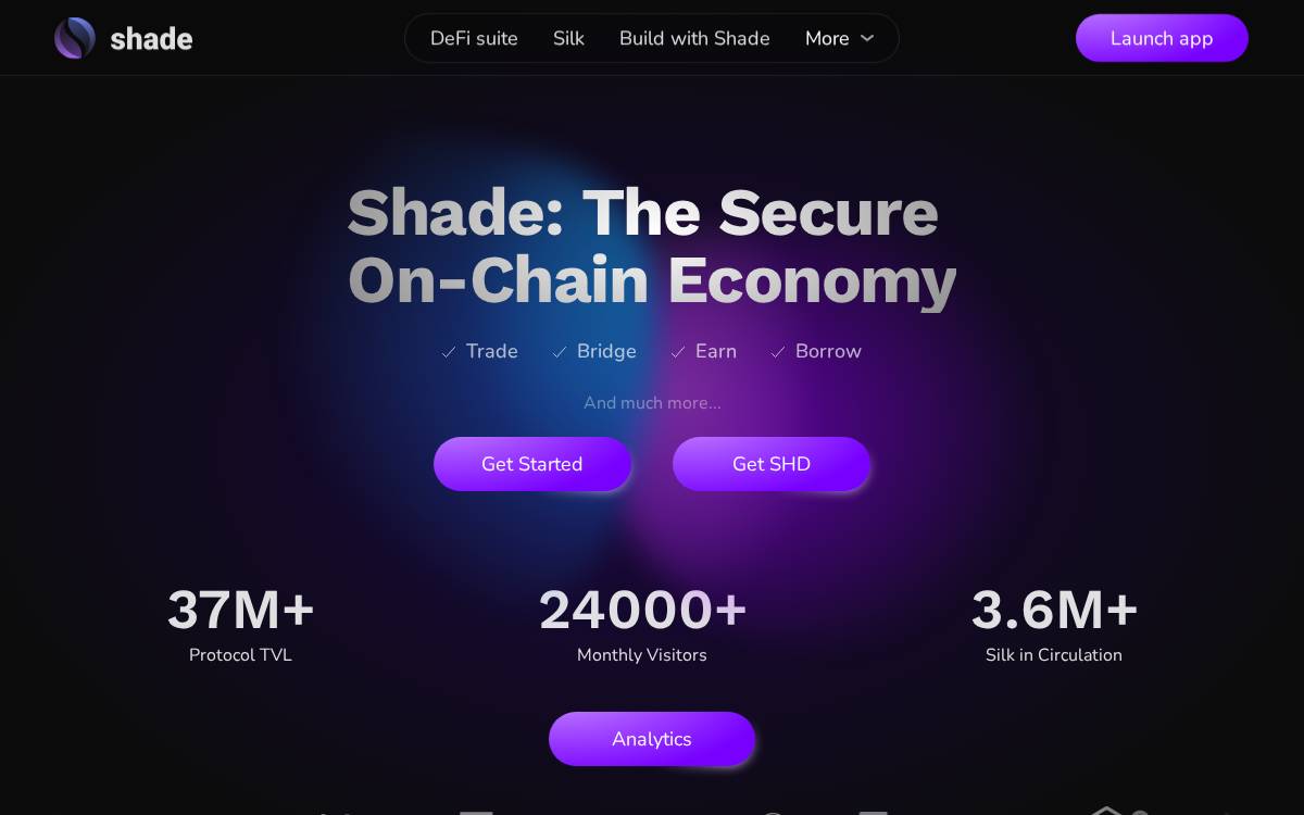 Shade Protocol website preview