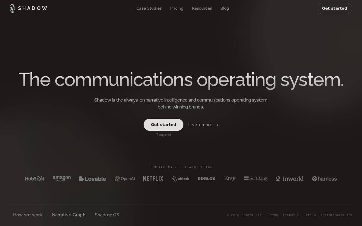 Shadow website preview