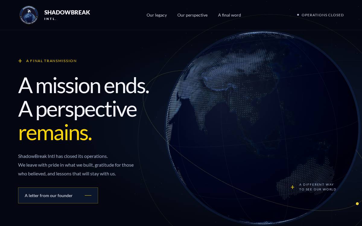 Shadowbreak website preview