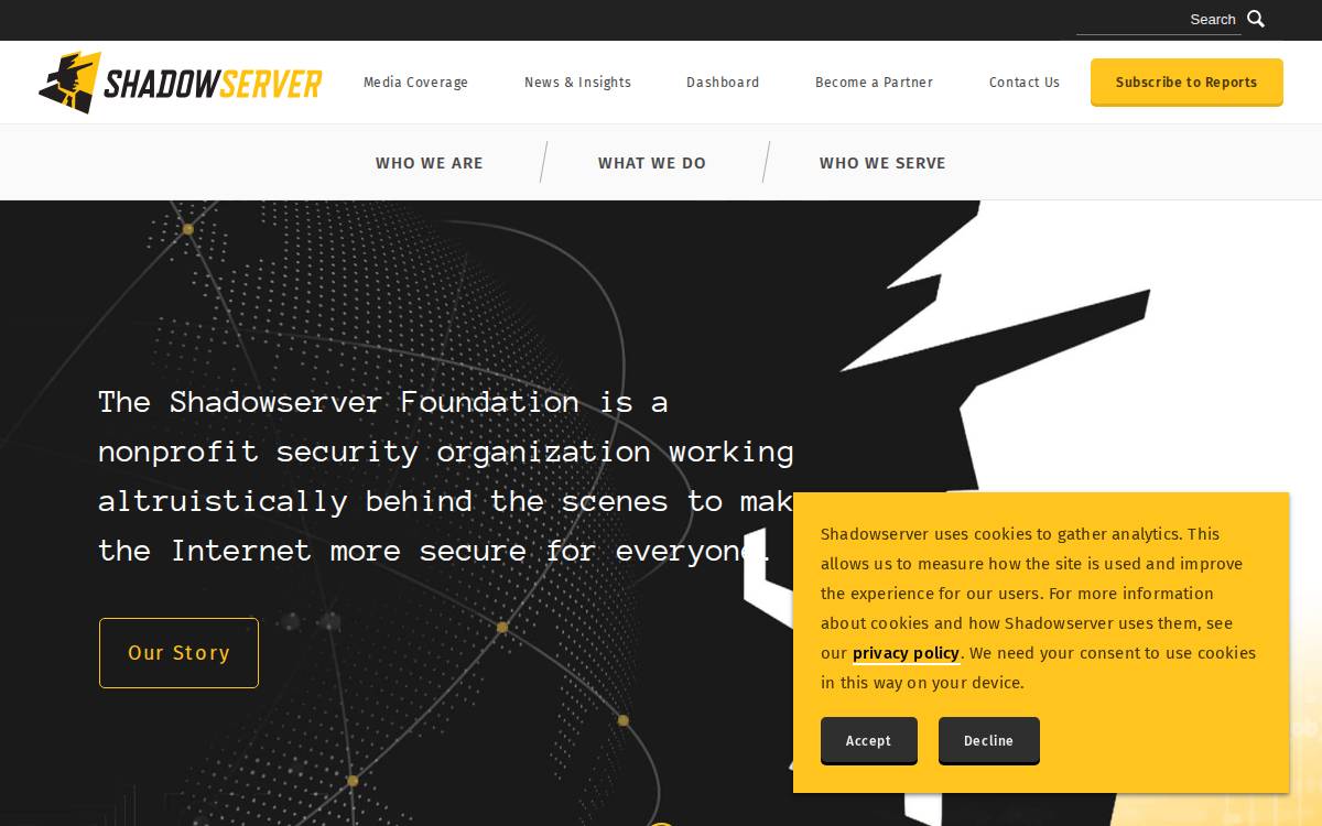Shadowserver website preview