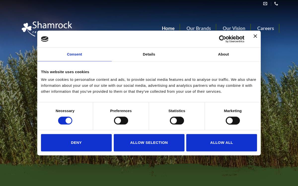 Shamrock Renewable Products Limited website preview