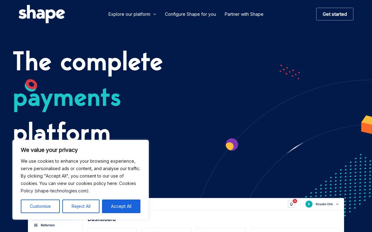 Shape Technologies website preview