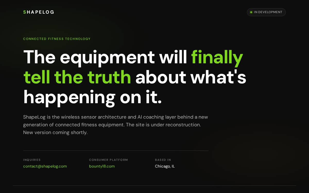 Shapelog website preview