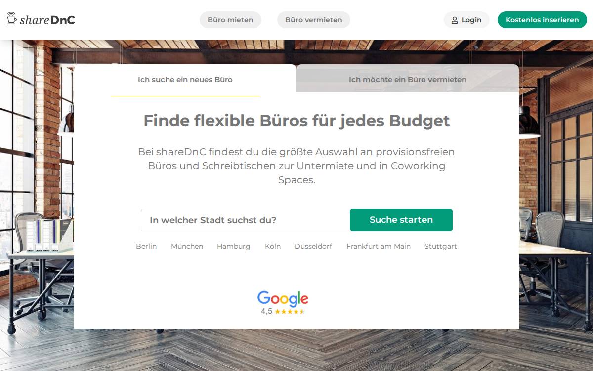 Sharednc website preview