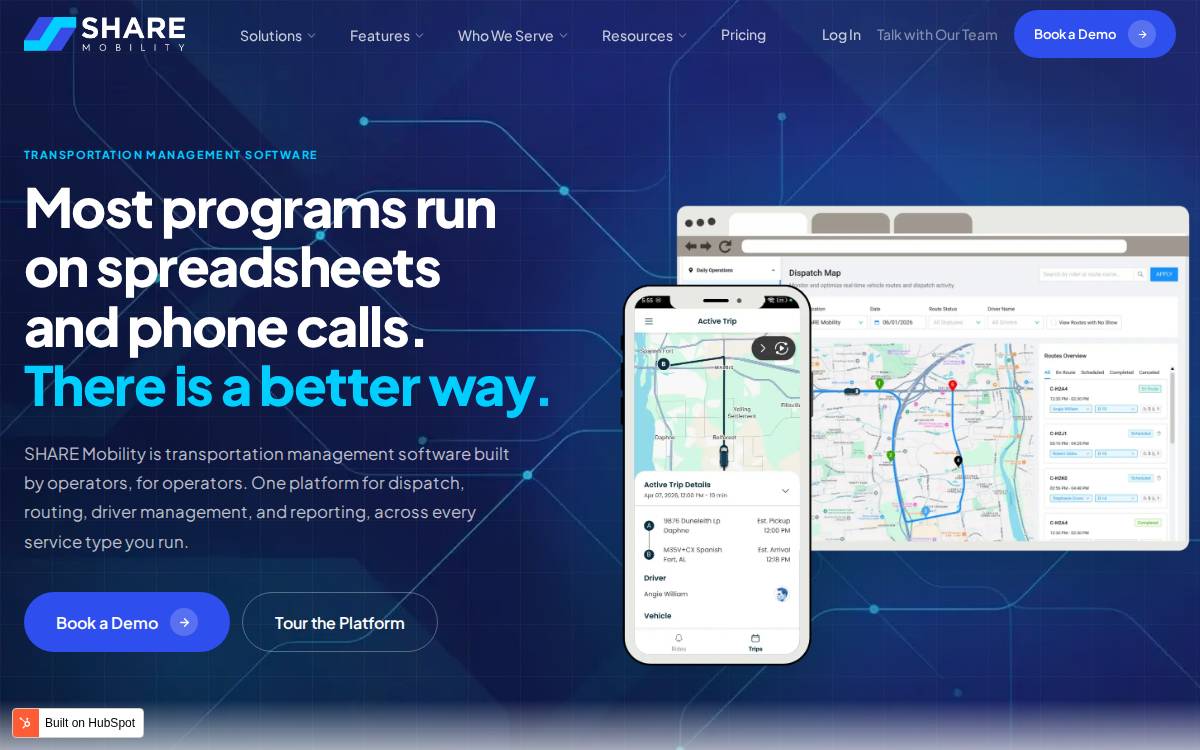 SHARE Mobility website preview