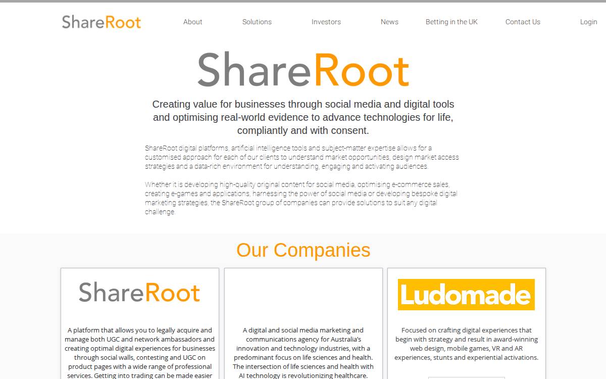 ShareRoot website preview