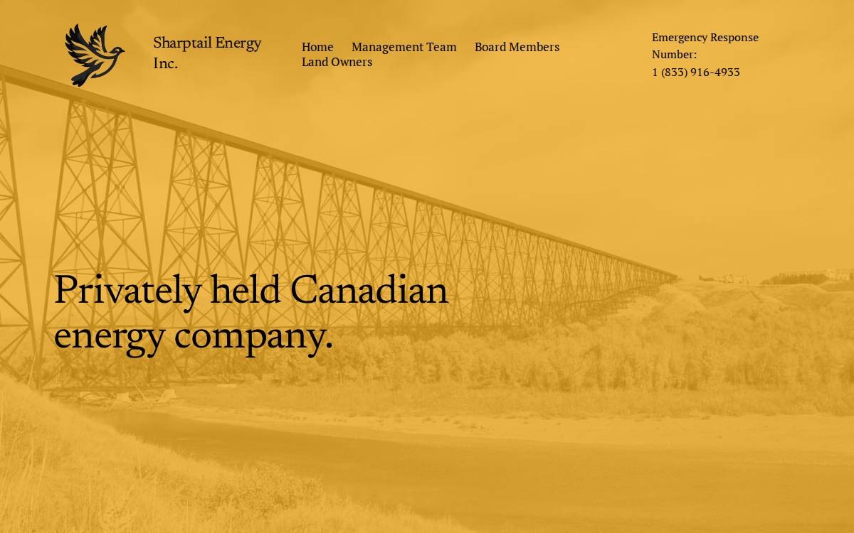 Sharptailenergy website preview