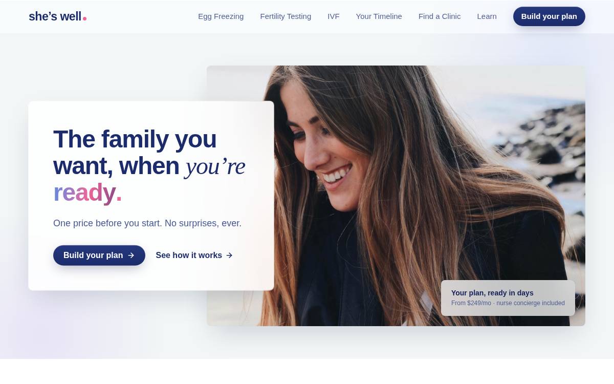 She's Well website preview