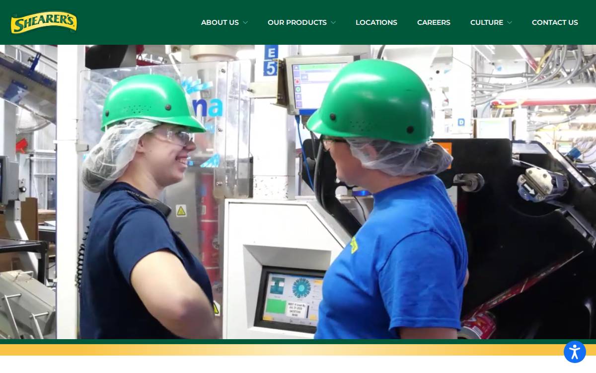 Shearer's Foods website preview