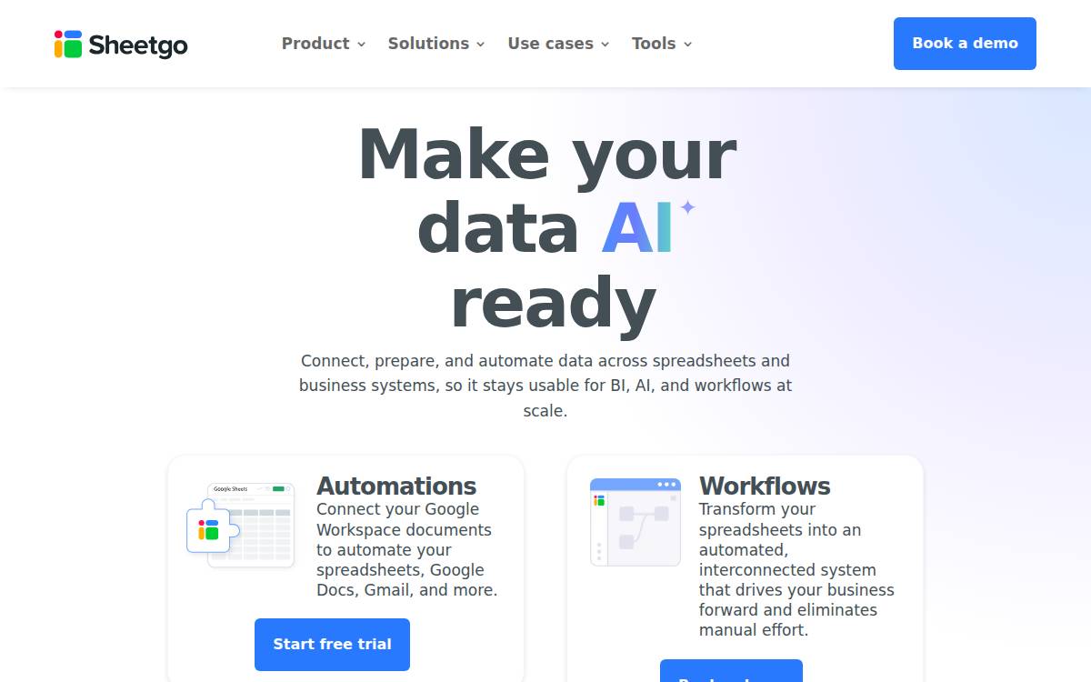 Sheetgo website preview