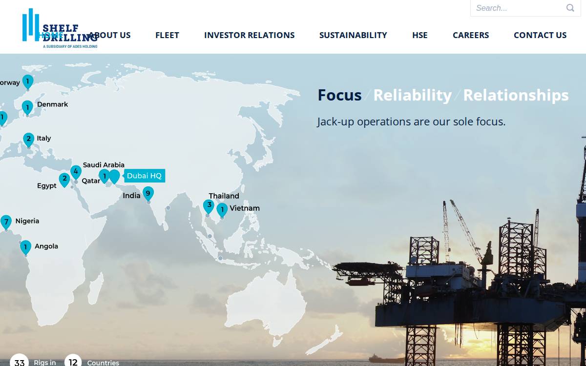 Shelf Drilling website preview