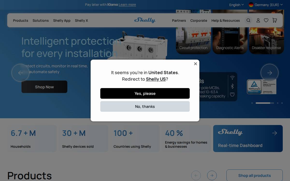 Shelly website preview