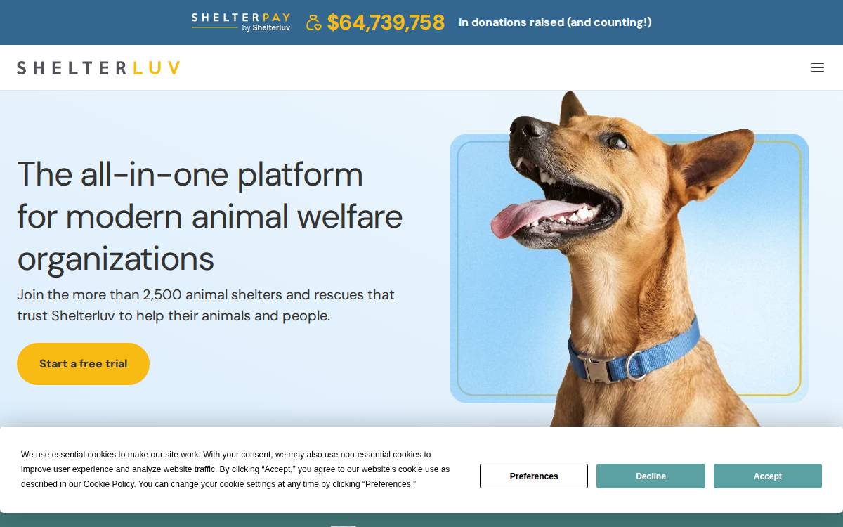 ShelterLuv website preview
